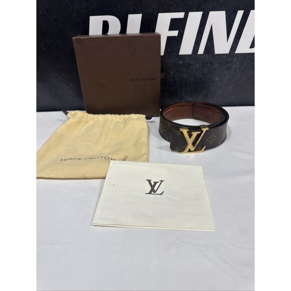 Louis Vuitton LV Initial Belt Monogram Brown Leather (M9608) Size 34 - Picture 1 of 12